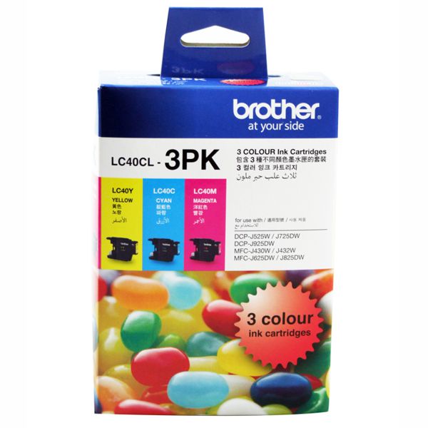 Brother LC40CL3PK CMY Colour Pack LC-40CL-3PK