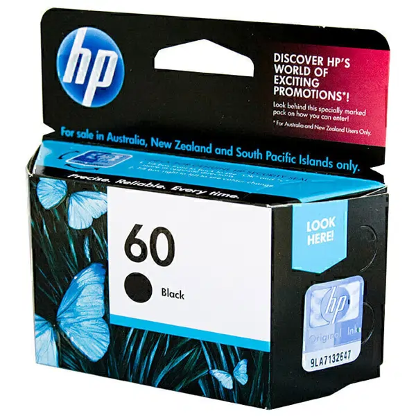 HP #60 Black Ink Cartridge CC640WA