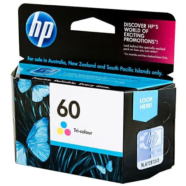 HP #60 Tri Colour Ink Cartridge CC643WA