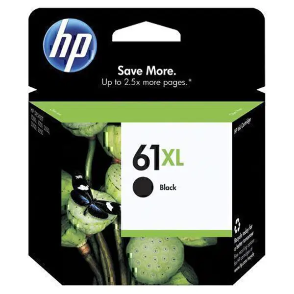 HP #61XL Black High Yield Ink Cartridge CH563WA