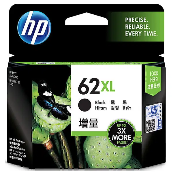 HP #62XL Black High Yield Ink Cartridge C2P05AA