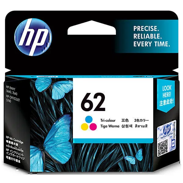 HP #62 Tri Colour Ink Cartridge C2P06AA
