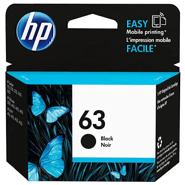 HP #63 Black Ink Cartridge F6U62AA