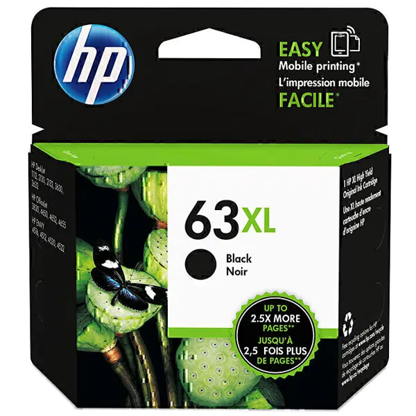 HP #63XL Black High Yield Ink Cartridge