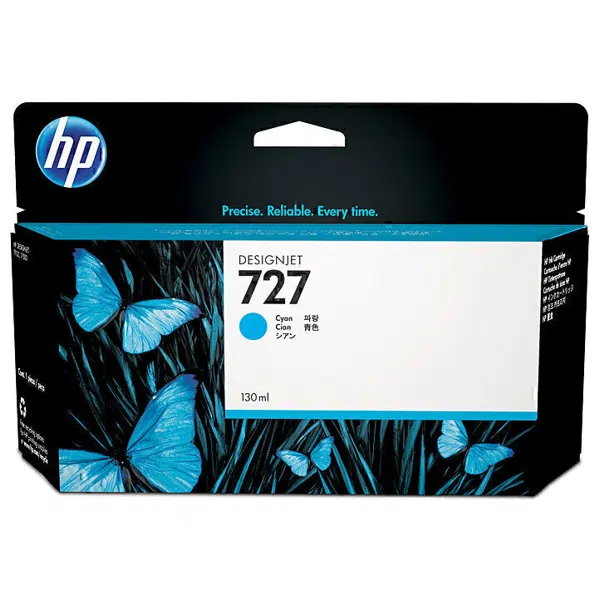 HP #727 130ml Cyan Ink Cartridge B3P19A