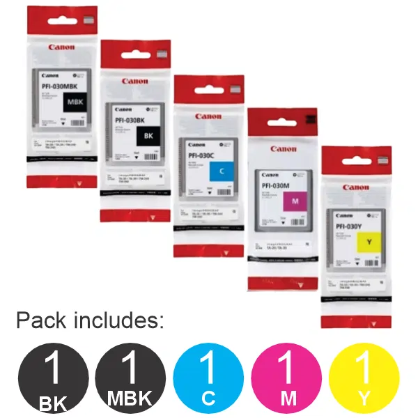 5 Pack – PFI030 (1BK,1MBK,1C,1M,1Y)