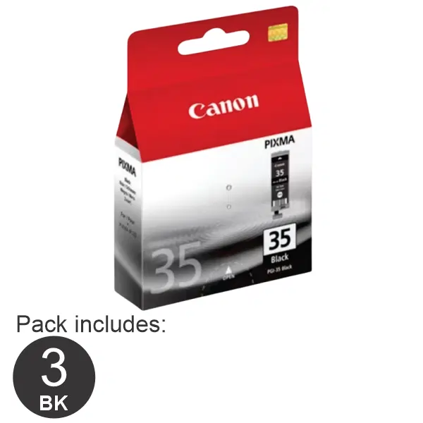 3 x Canon PGI35BK Black Ink Cartridge PGI35BK