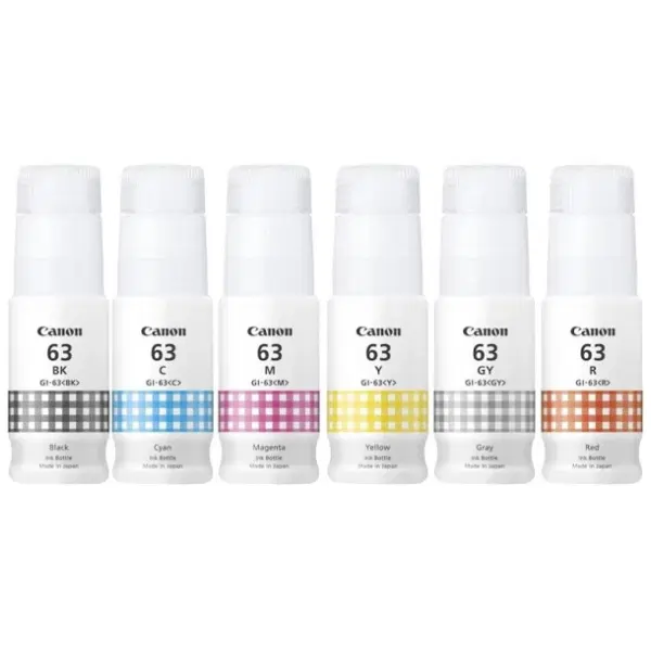 6 Pack – GI63 (1BK,1C,1GY,1M,1R,1Y) Ink Bottles