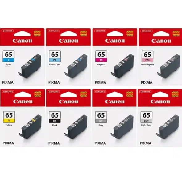 8 Pack – CLI65 (1BK,1C,1GY,1LGY,1M,1PC,1PM,1Y) Ink Cartridges