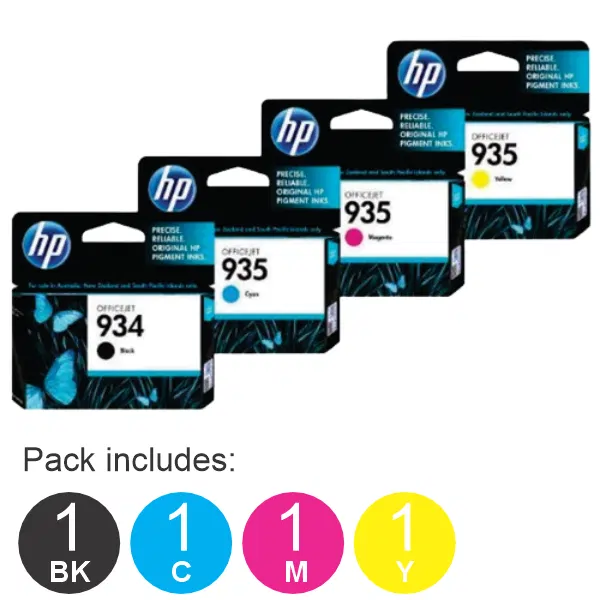 4 Pack – HP #934 & #935 C/M/Y (1BK,1C,1M,1Y) Ink Cartridges