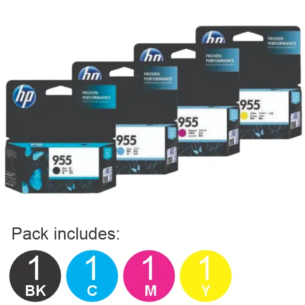 4 Pack – HP #955 (1BK,1C,1M,1Y) Ink Cartridges