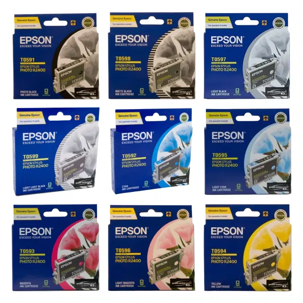 9 Pack – Epson T059 (1BK,1C,1M,1Y,1LC,1LM,1LB,1MBK,1LLB) Ink Cartridges