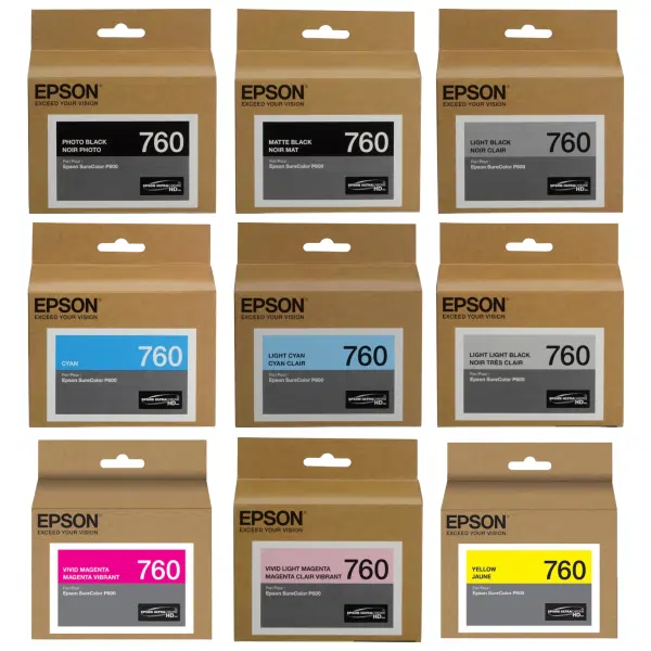 9 Pack – Epson 760 (1MBK,1PBK,1LBK,1LLBK,1C,1LC,1VM,1VLM,1Y)