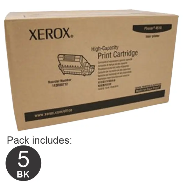 5 x Fuji Xerox Phaser 106R02625 Black Toner Cartridge 106R02625
