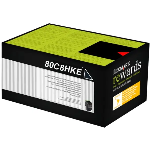 Lexmark 80C8HKE High Yield Black Toner Cartridge 80C8HKE
