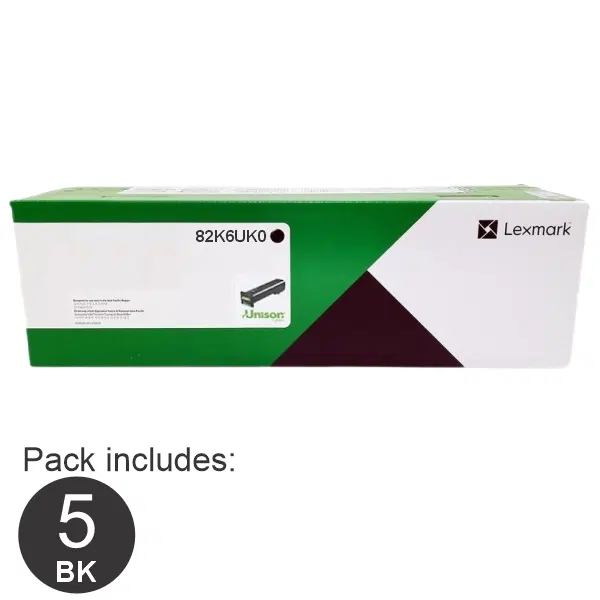 5 x Lexmark 82K6UK0 Ultra High Yield Black Toner Cartridge 82K6UK0