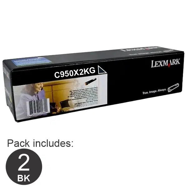 2 x Lexmark C950X2KG Black Toner Cartridge C950X2KG