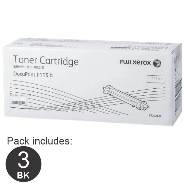 3 x Fuji Xerox CT202137 Black Toner Cartridge CT202137