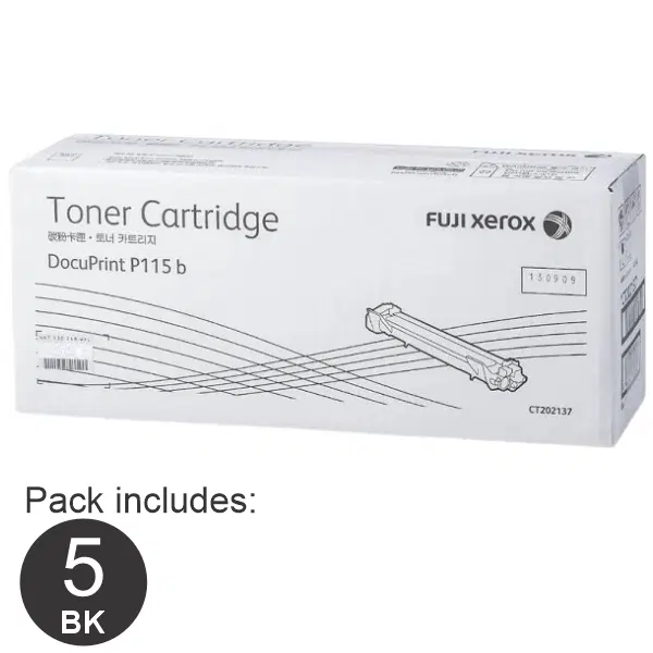 5 x Fuji Xerox CT202137 Black Toner Cartridge CT202137