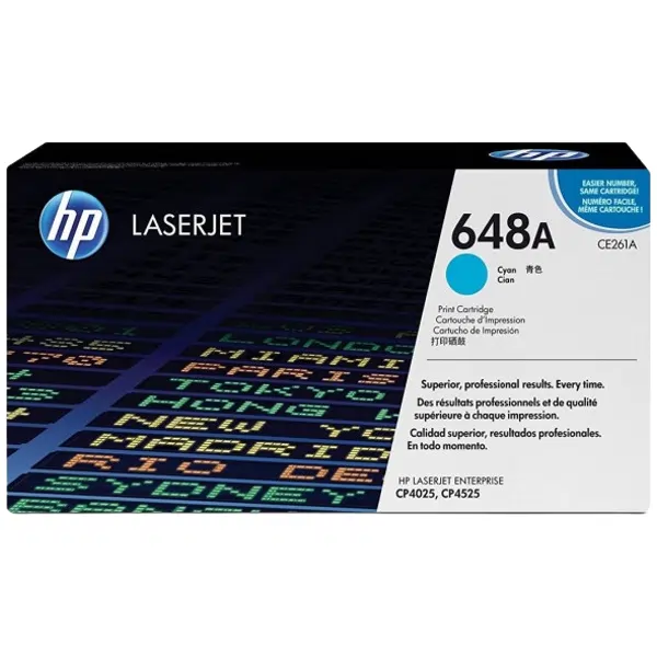 HP #648A Cyan Toner Cartridge CE261A