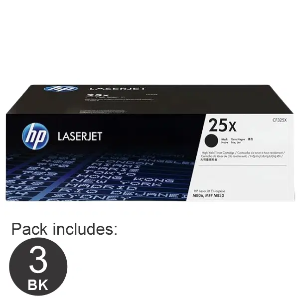 3 x HP #25X Black Toner Cartridge CF325X