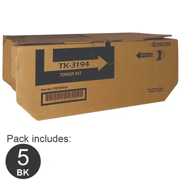 5 x Kyocera TK3194 Black Toner Cartridge TK-3194
