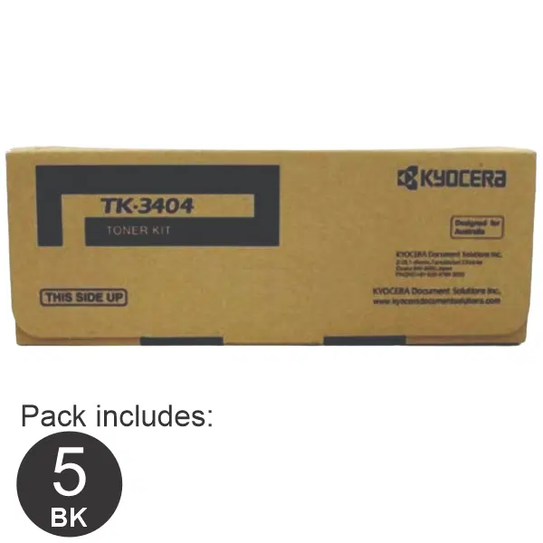 5 x Kyocera TK3404 Black Toner Cartridge TK-3404