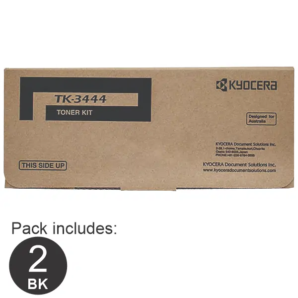 2 x Kyocera TK3444 Black Toner Cartridge TK-3444