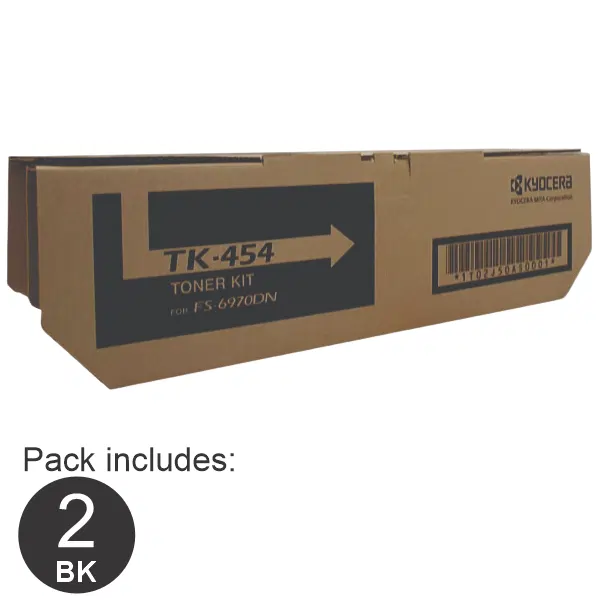 2 x Kyocera TK454 Black Toner Cartridge TK-454
