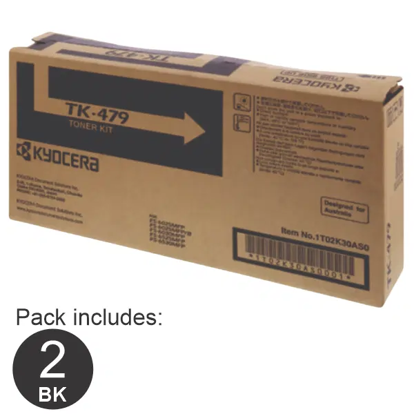 2 x Kyocera TK479 Black Toner Cartridge TK-479