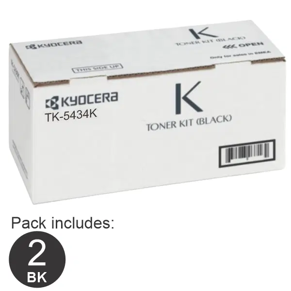 2 x Kyocera TK5434 Black Toner Cartridge TK-5434K