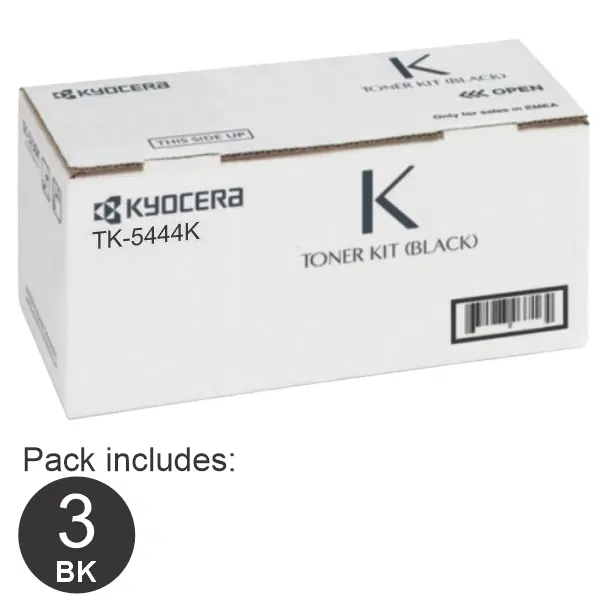 3x Kyocera TK5444 Black Toner Cartridge TK-5444K