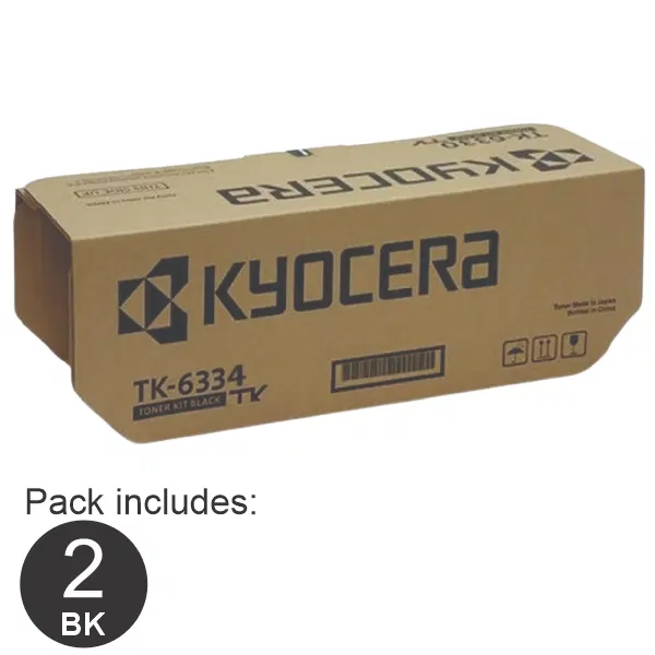 2 x Kyocera TK6334 Black Toner Cartridge TK-6334