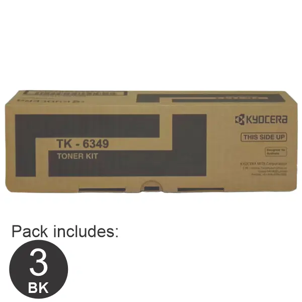 3 x Kyocera TK6349 Black Toner Cartridge TK-6349