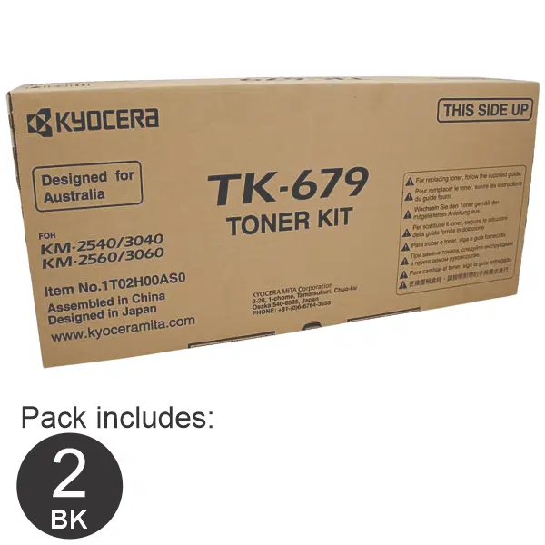 2 x Kyocera TK679 Black Toner Cartridge TK-679