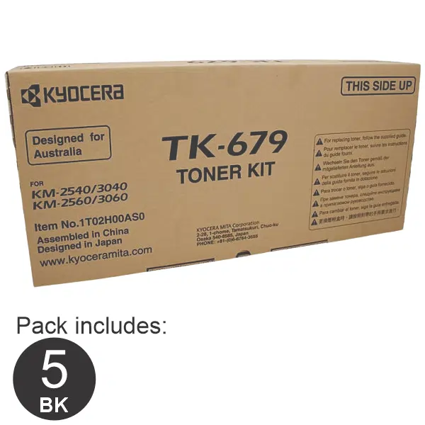 5 x Kyocera TK679 Black Toner Cartridge TK-679
