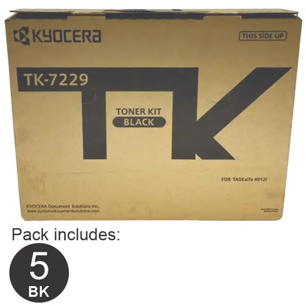 5 x Kyocera TK7229 Black Toner Cartridge TK-7229
