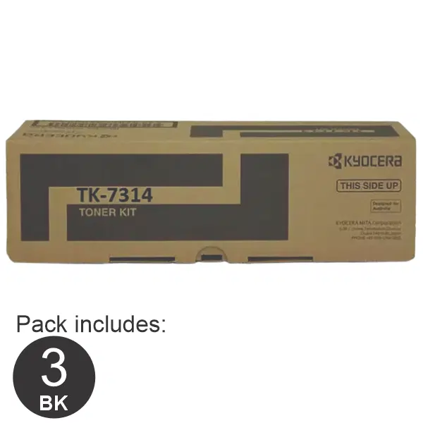 3 x Kyocera TK7314 Black Toner Cartridge TK-7314