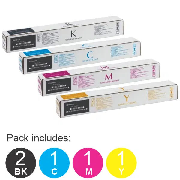 5 Pack Kyocera TK8349 (1BK,1C,1M,1Y) Toner Cartridges