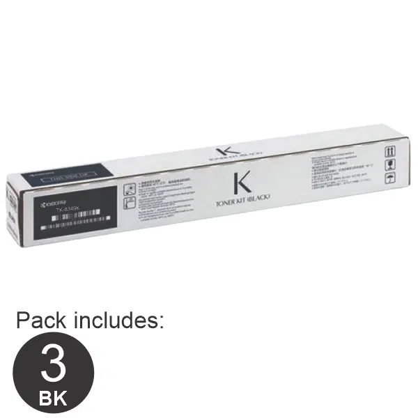 3 x Kyocera TK8349 Black Toner Cartridge TK-8349K
