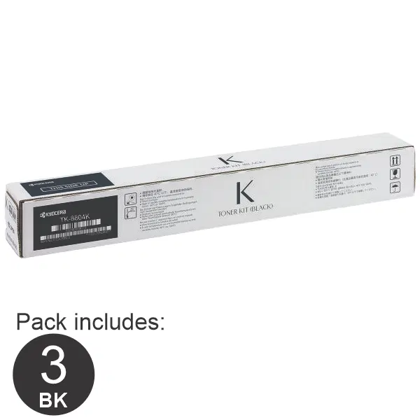 3 x Kyocera TK8804 Black Toner Cartridge TK-8804K