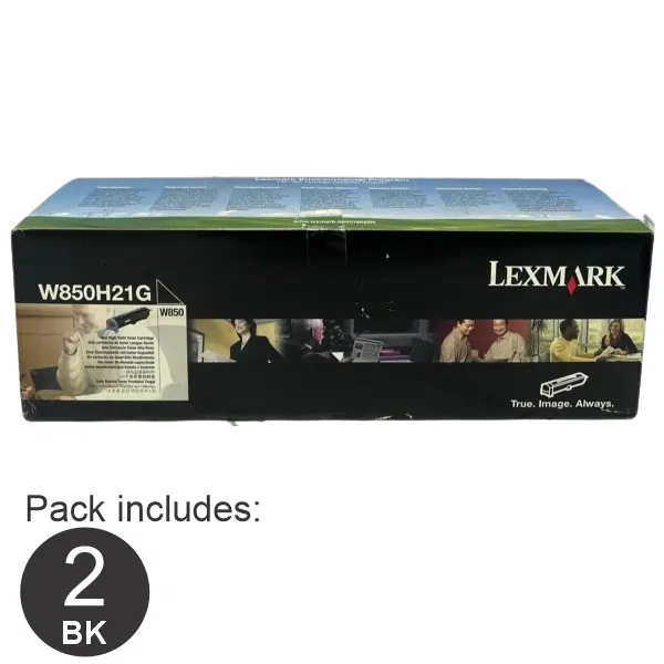 2 x Lexmark W850H21G Black Toner Cartridge W850H21G