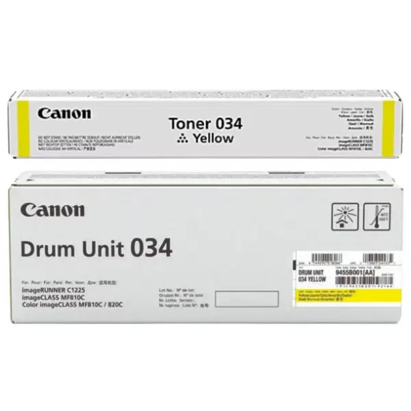 Canon CART034 Yellow Drum Unit & Canon CART034 Yellow Toner Cartridge