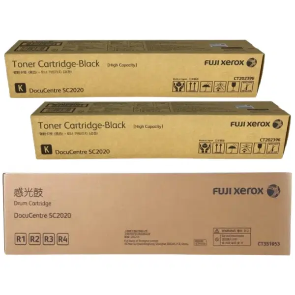 Fuji Xerox CT351053 Drum Unit & 2 x Fuji Xerox CT202396 Black Toner Cartridge