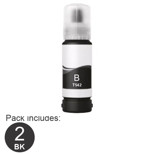 2 x Compatible Epson T542 Black EcoTank Ink Bottle C13T06A192